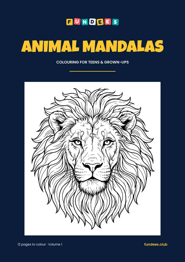 Animal Mandalas coloring book cover, Teens & grown-ups, volume 1