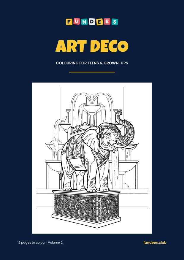 Art Deco coloring book cover, Teens & grown-ups, volume 2
