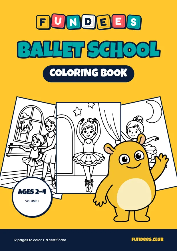 Ballet School coloring book cover, Ages 2–4, volume 1
