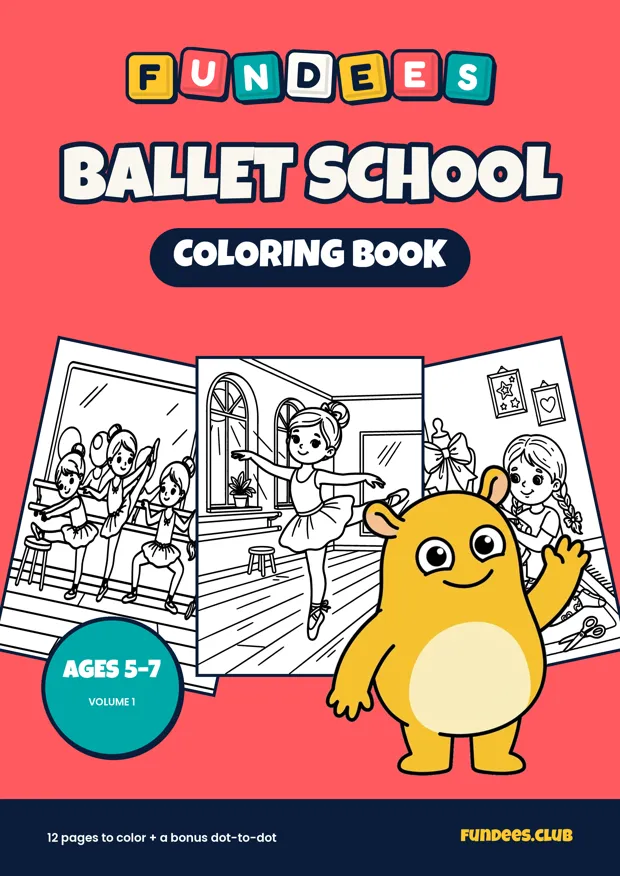 Ballet School coloring book cover, Ages 5–7, volume 1