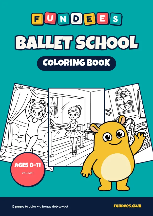 Ballet School coloring book cover, Ages 8–11, volume 1