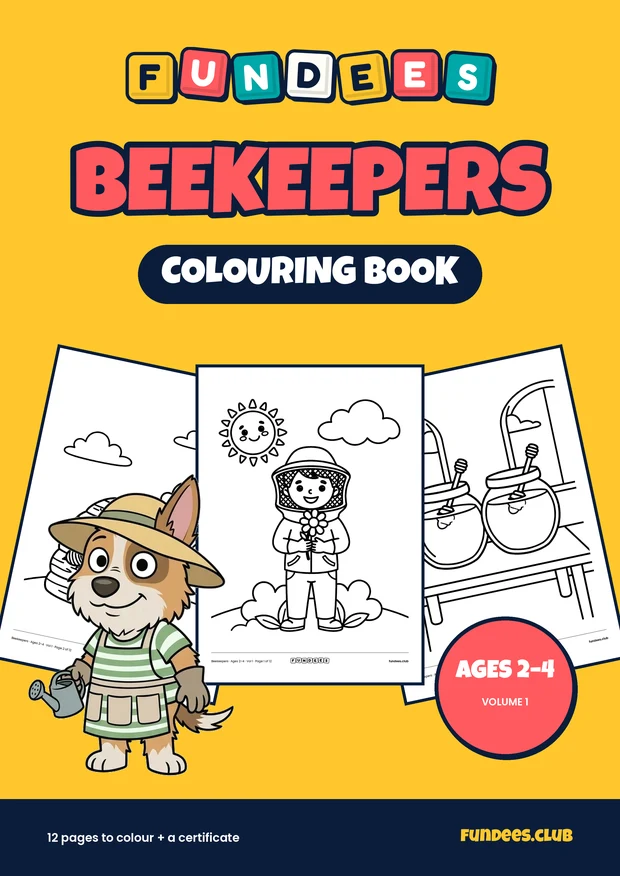 Beekeepers coloring book cover, Ages 2–4, volume 1