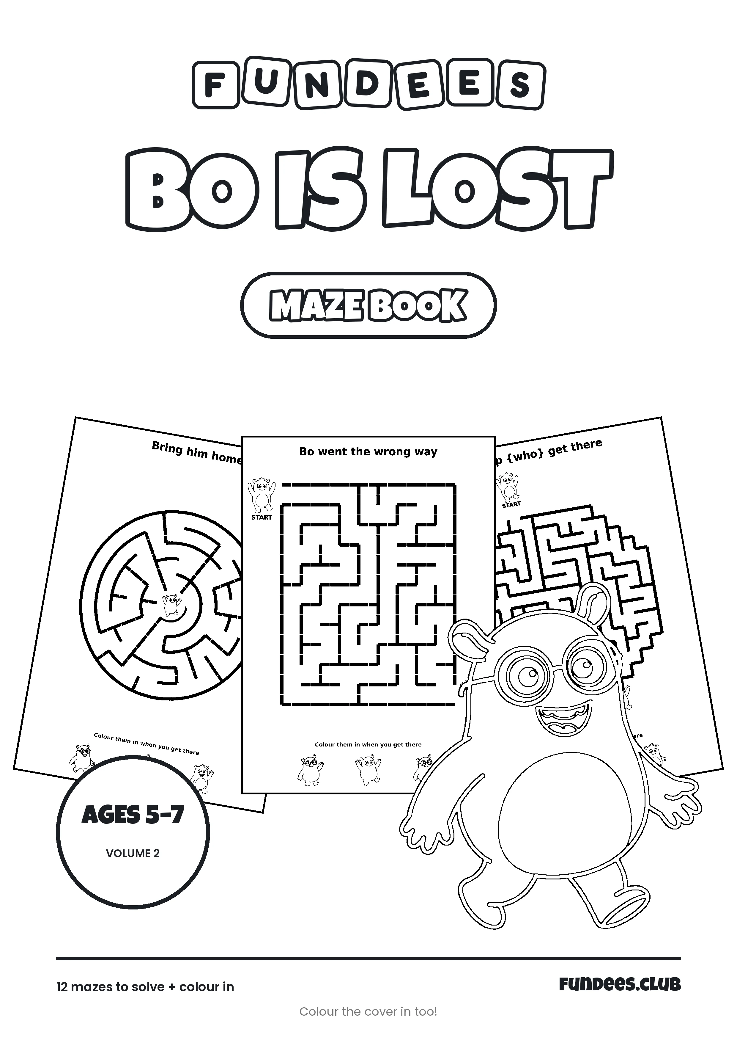 Bo Is Lost coloring book cover, Ages 5–7, volume 2