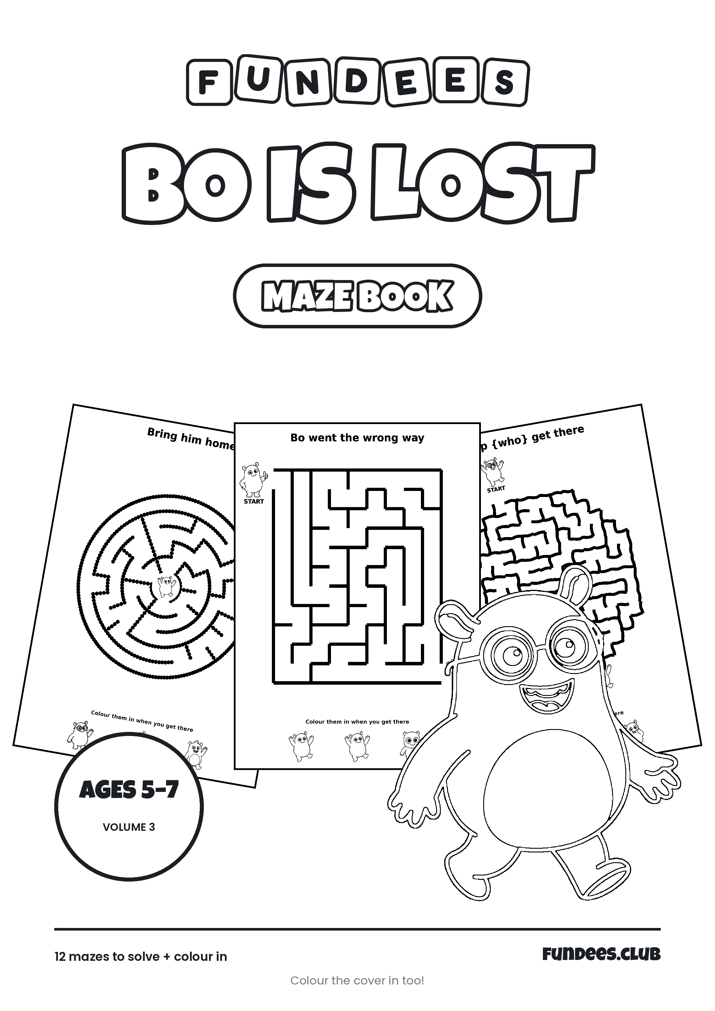 Bo Is Lost coloring book cover, Ages 5–7, volume 3