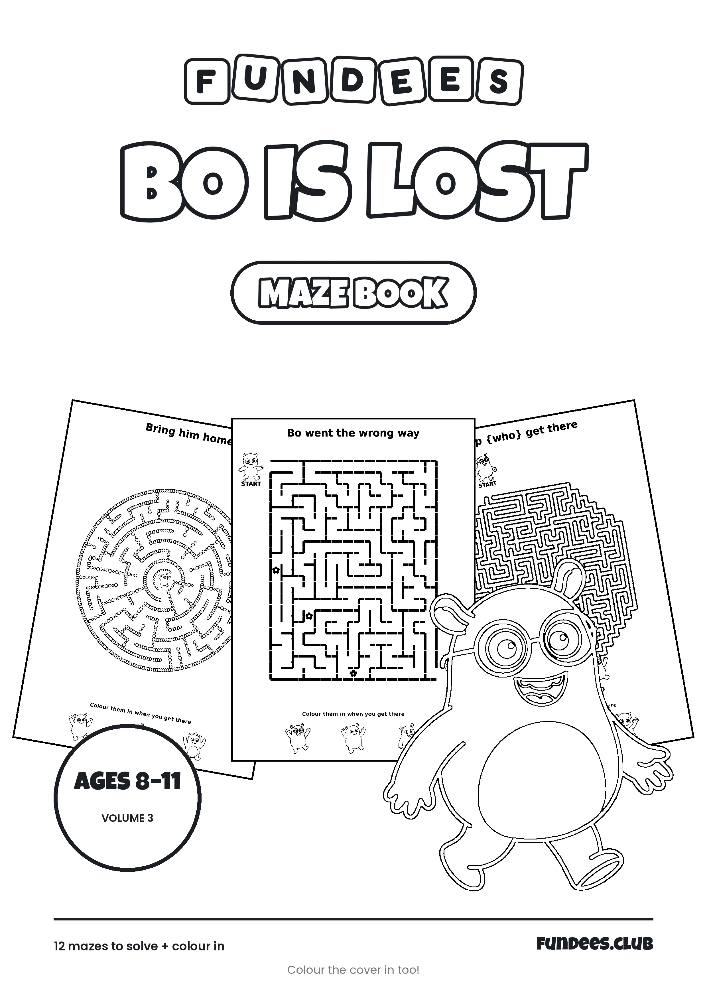 Bo Is Lost coloring book cover, Ages 8–11, volume 3
