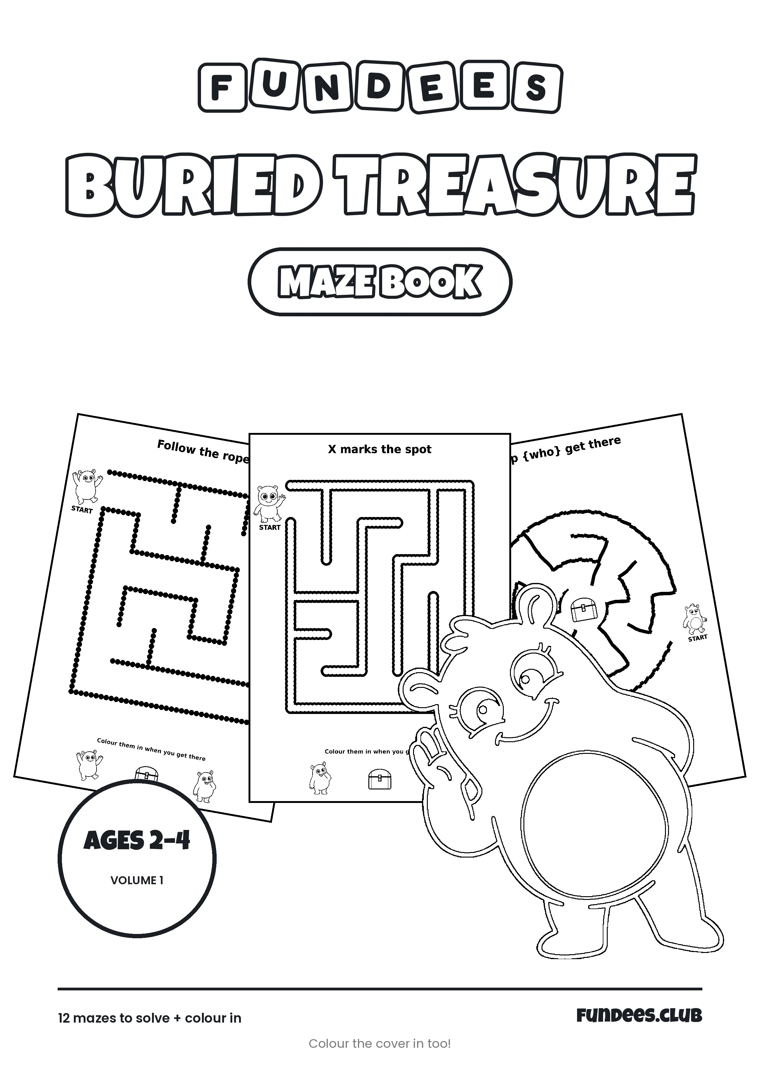 Buried Treasure coloring book cover, Ages 2–4, volume 1