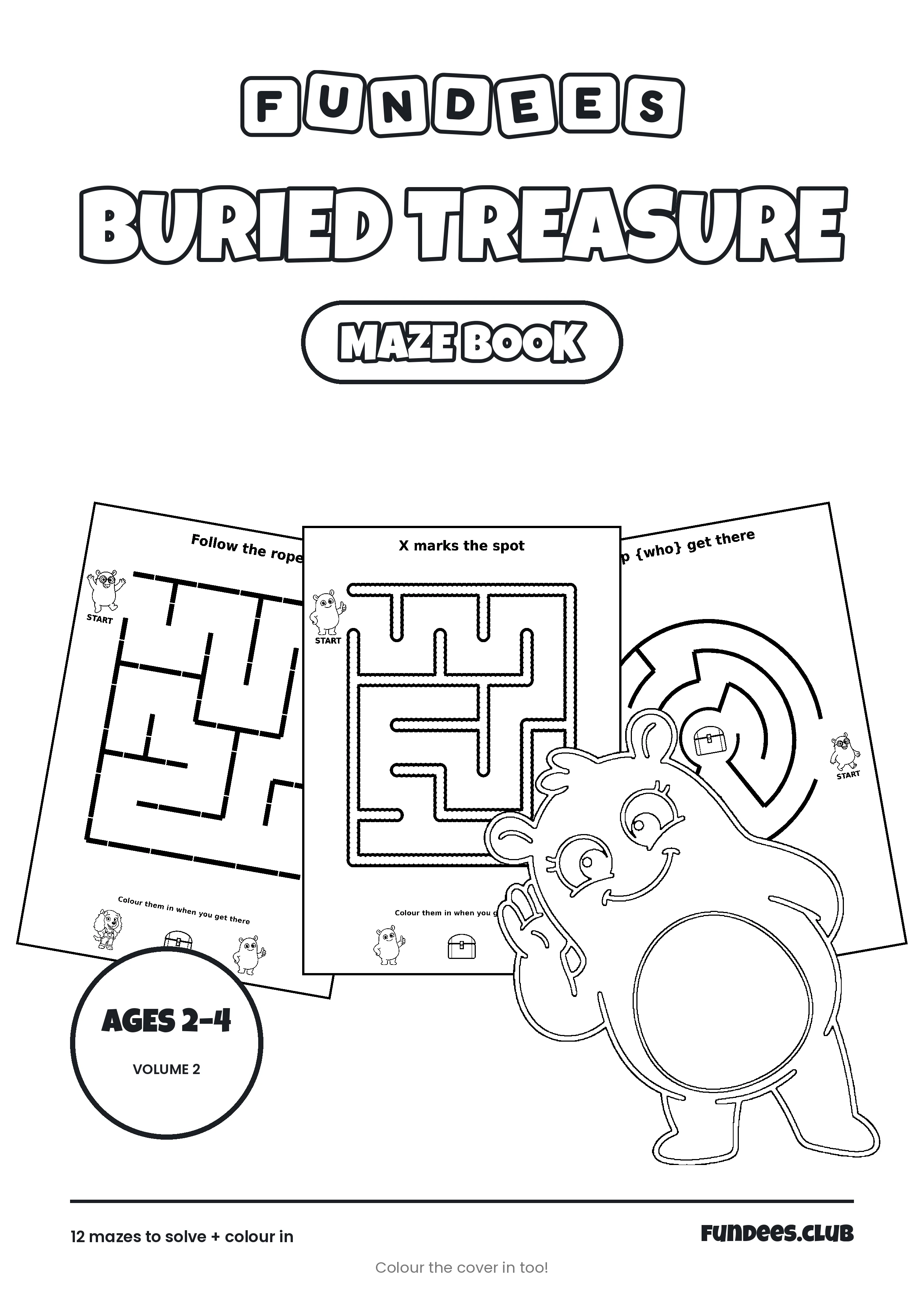 Buried Treasure coloring book cover, Ages 2–4, volume 2