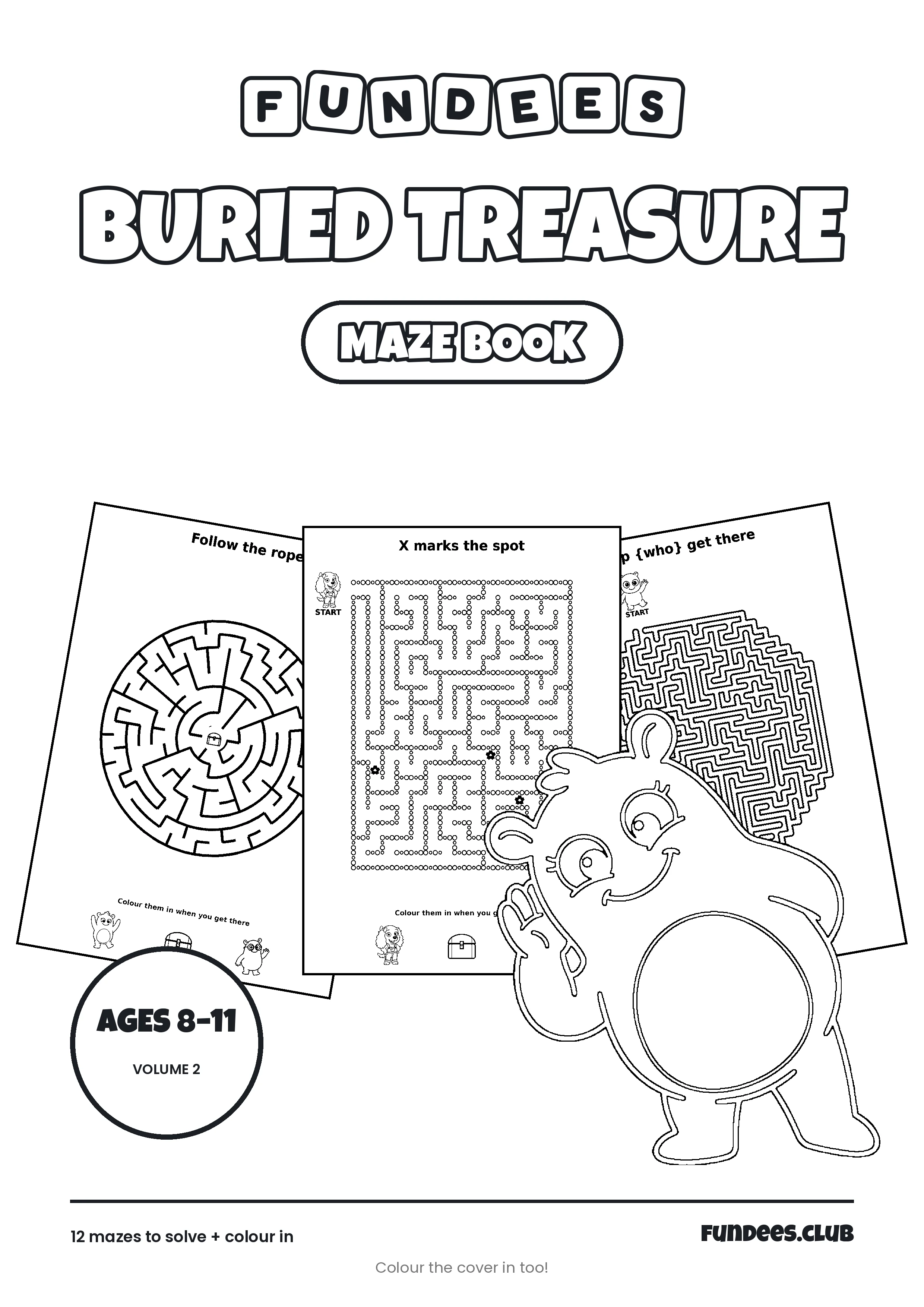 Buried Treasure coloring book cover, Ages 8–11, volume 2