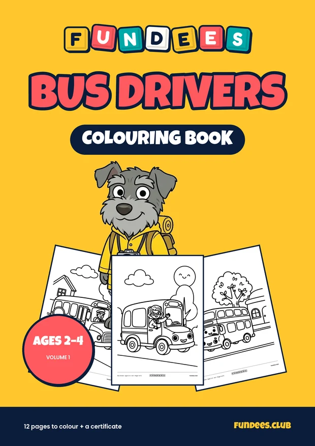 Bus Drivers coloring book cover, Ages 2–4, volume 1