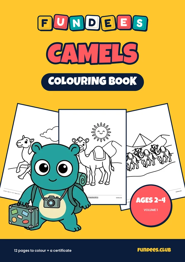 Camels coloring book cover, Ages 2–4, volume 1