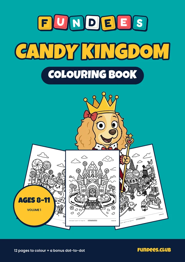 Candy Kingdom coloring book cover, Ages 8–11, volume 1
