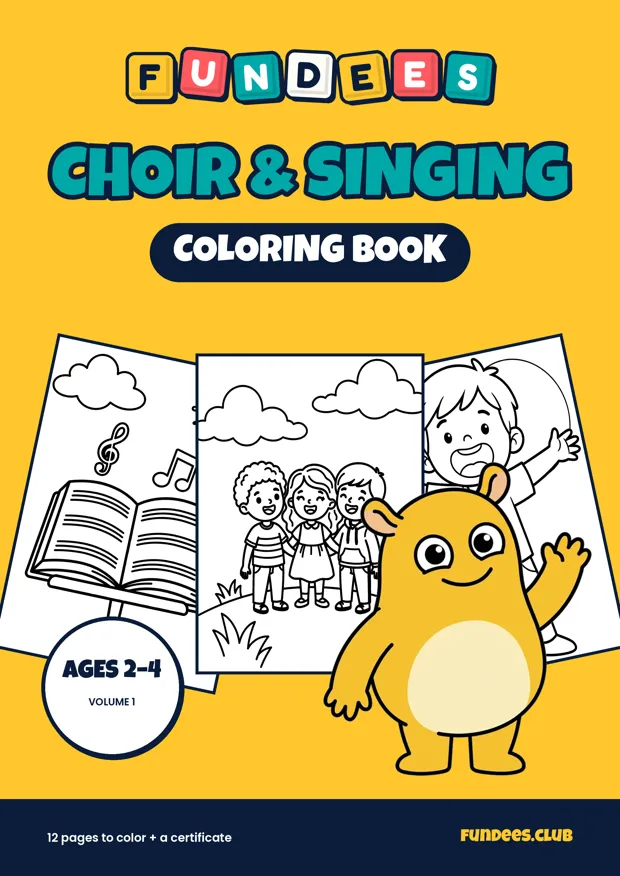 Choir & Singing coloring book cover, Ages 2–4, volume 1