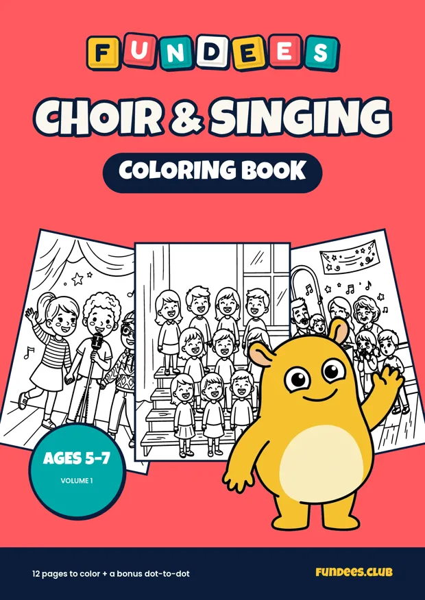 Choir & Singing coloring book cover, Ages 5–7, volume 1