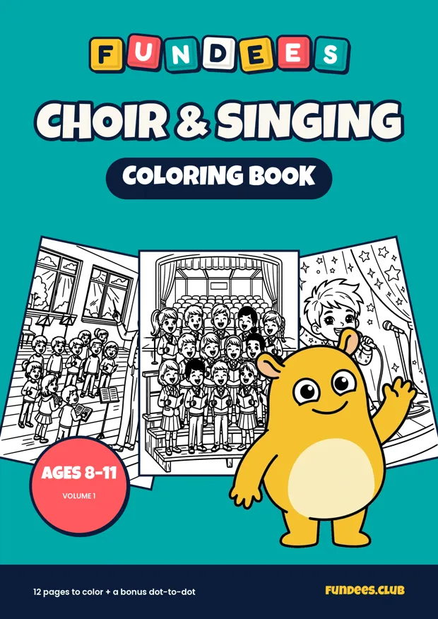 Choir & Singing coloring book cover, Ages 8–11, volume 1