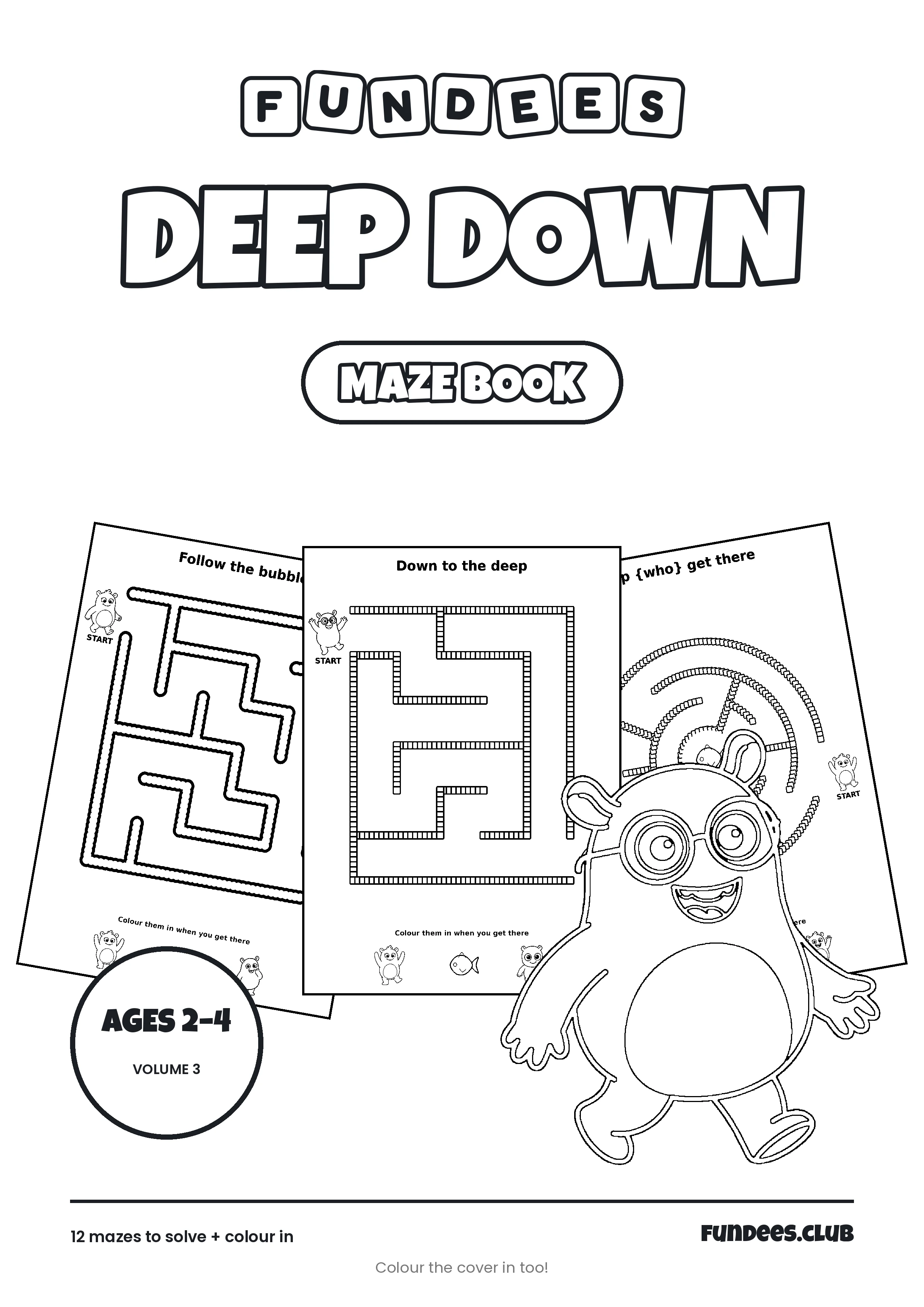 Deep Down coloring book cover, Ages 2–4, volume 3