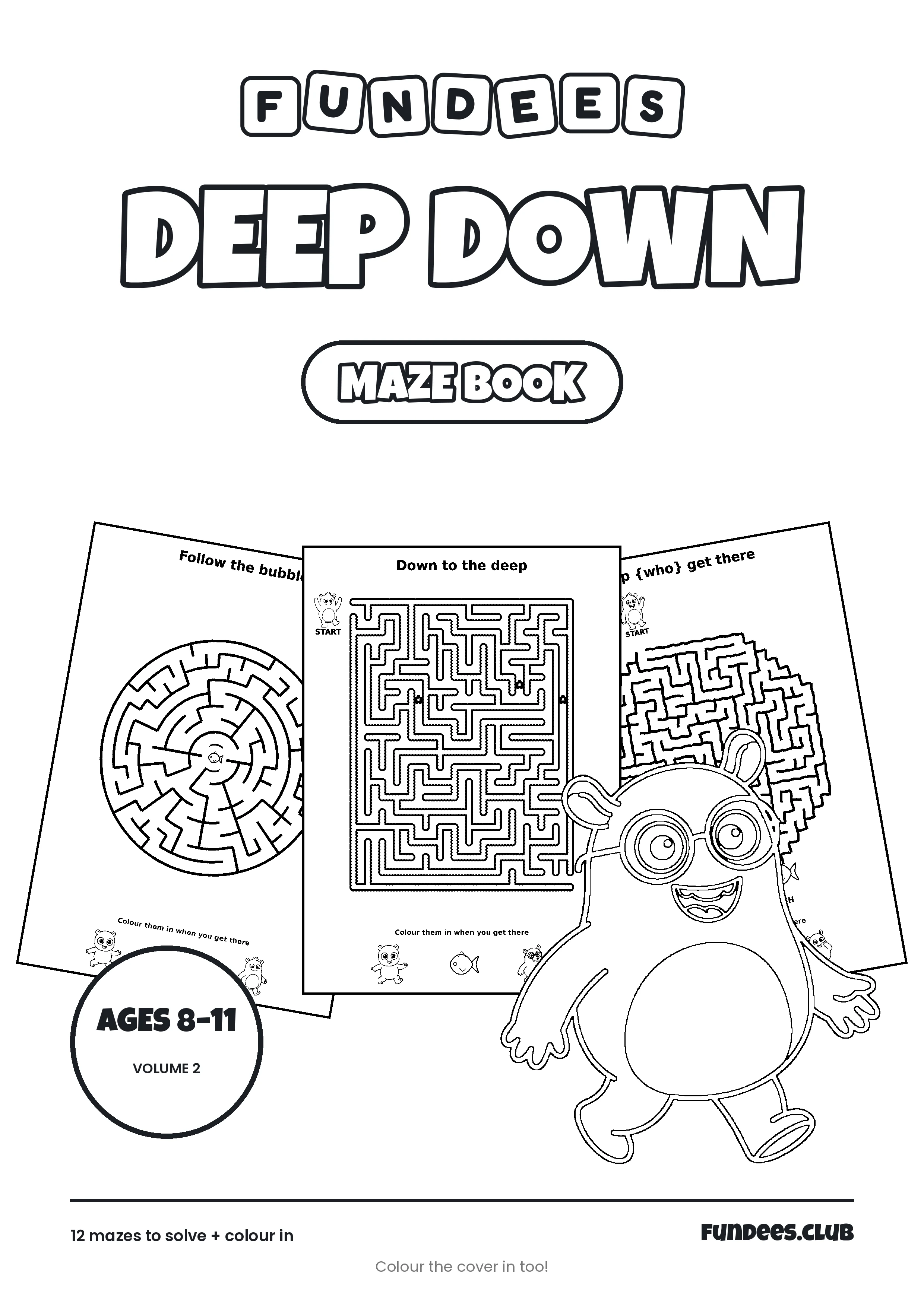 Deep Down coloring book cover, Ages 8–11, volume 2
