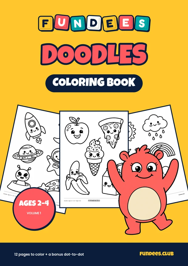 Doodles coloring book cover, Ages 2–4, volume 1