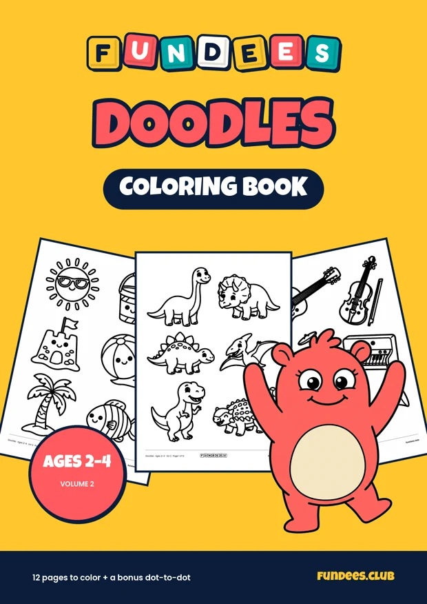 Doodles coloring book cover, Ages 2–4, volume 2