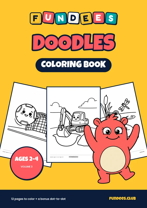 Doodles coloring book cover, Ages 2–4, volume 3