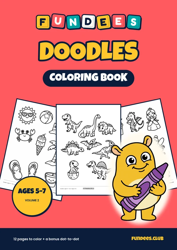 Doodles coloring book cover, Ages 5–7, volume 2
