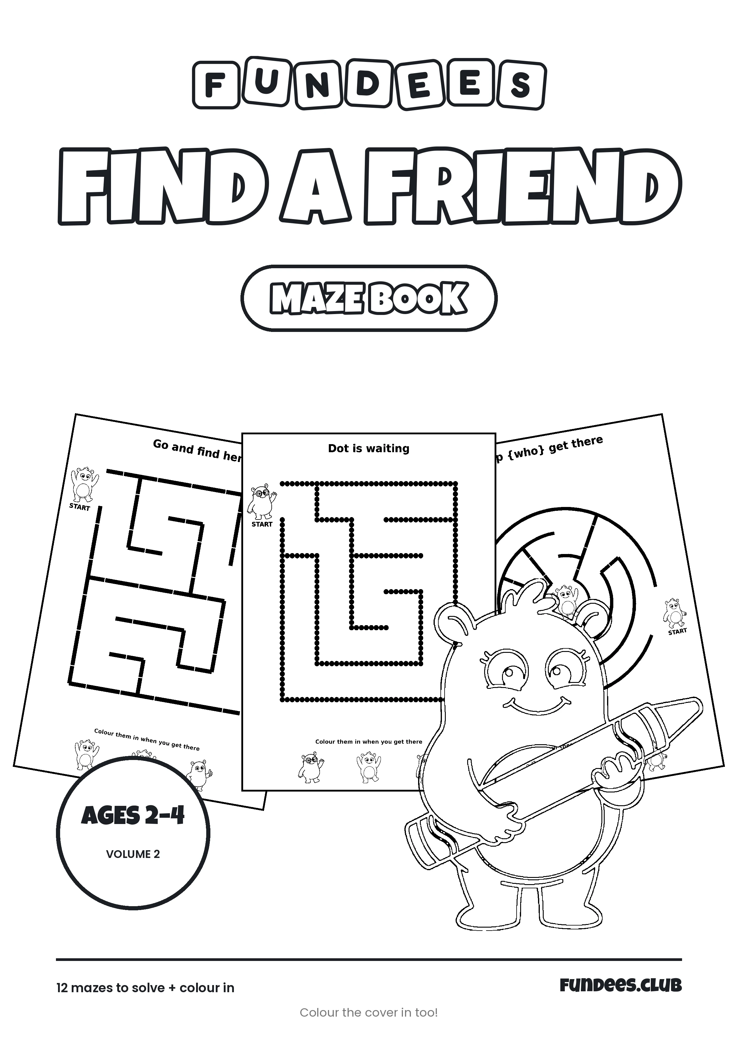 Find a Friend coloring book cover, Ages 2–4, volume 2
