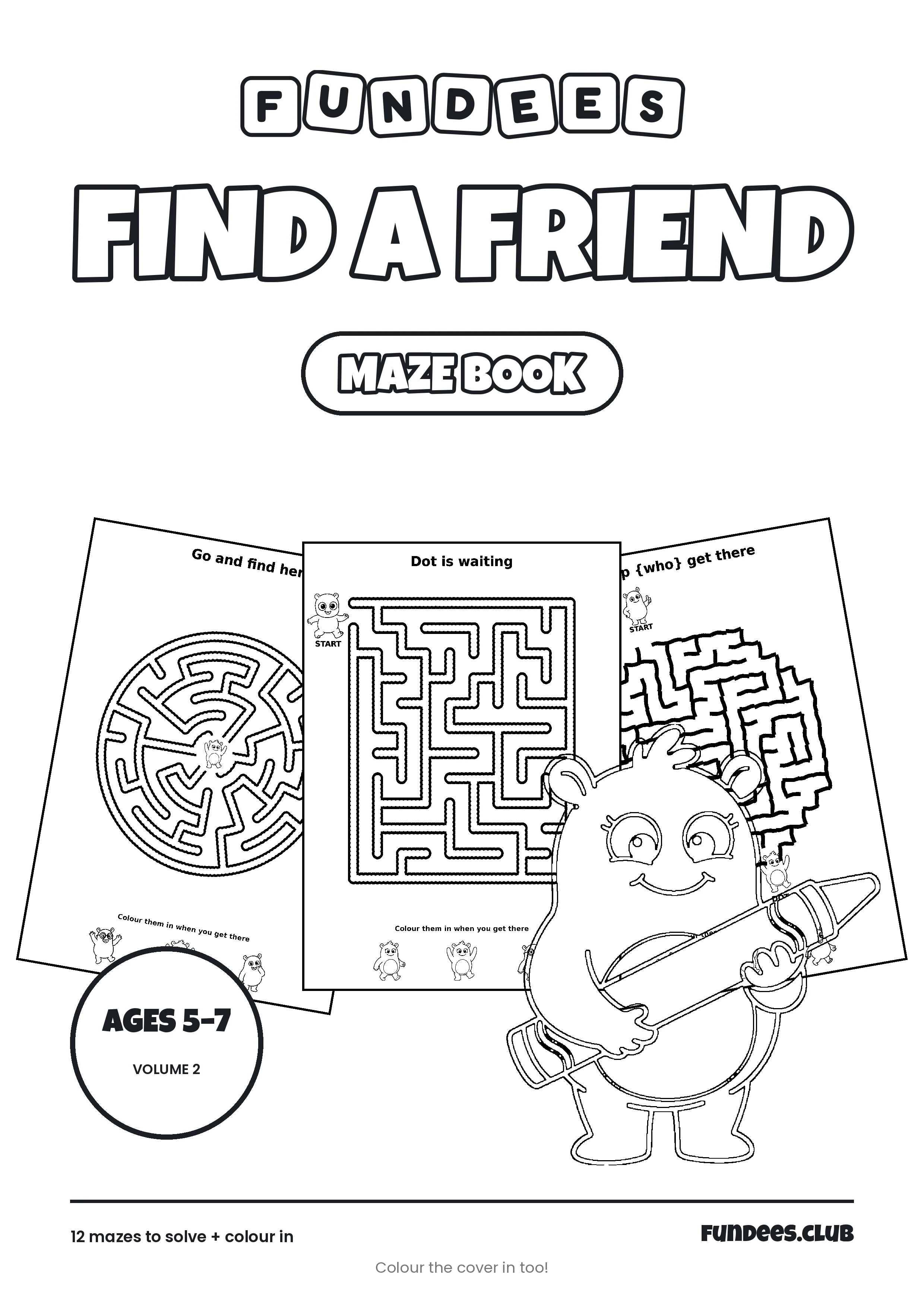Find a Friend coloring book cover, Ages 5–7, volume 2