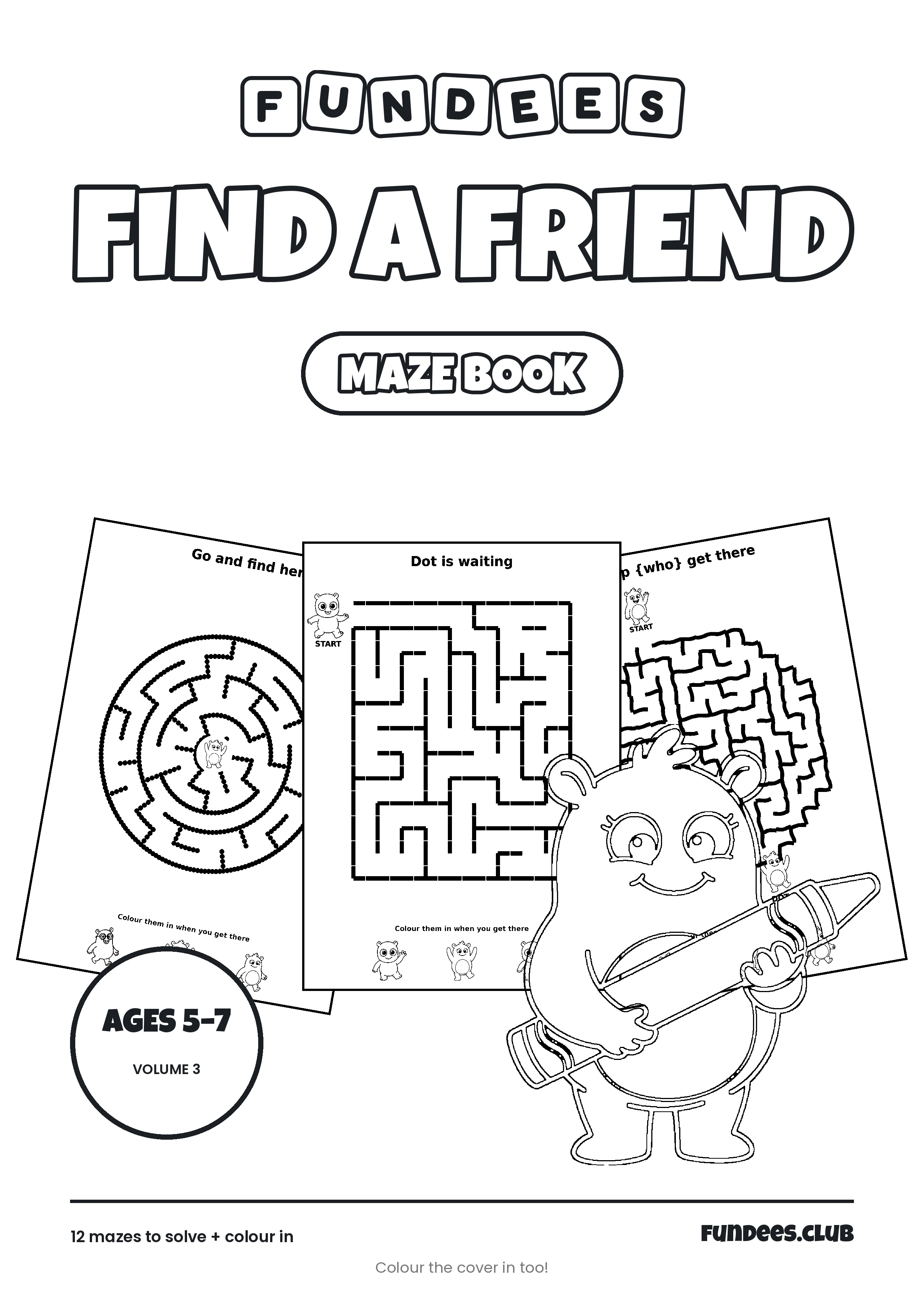 Find a Friend coloring book cover, Ages 5–7, volume 3