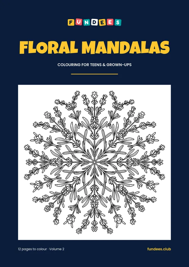 Floral Mandalas coloring book cover, Teens & grown-ups, volume 2