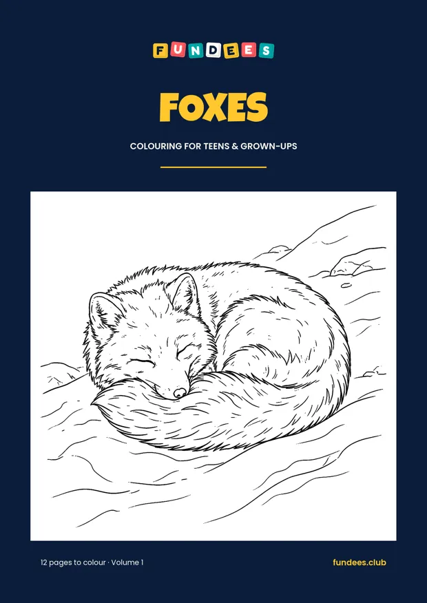 Foxes coloring book cover, Teens & grown-ups, volume 1