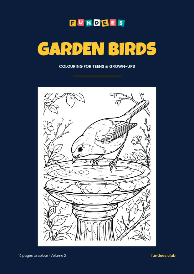 Garden Birds coloring book cover, Teens & grown-ups, volume 2