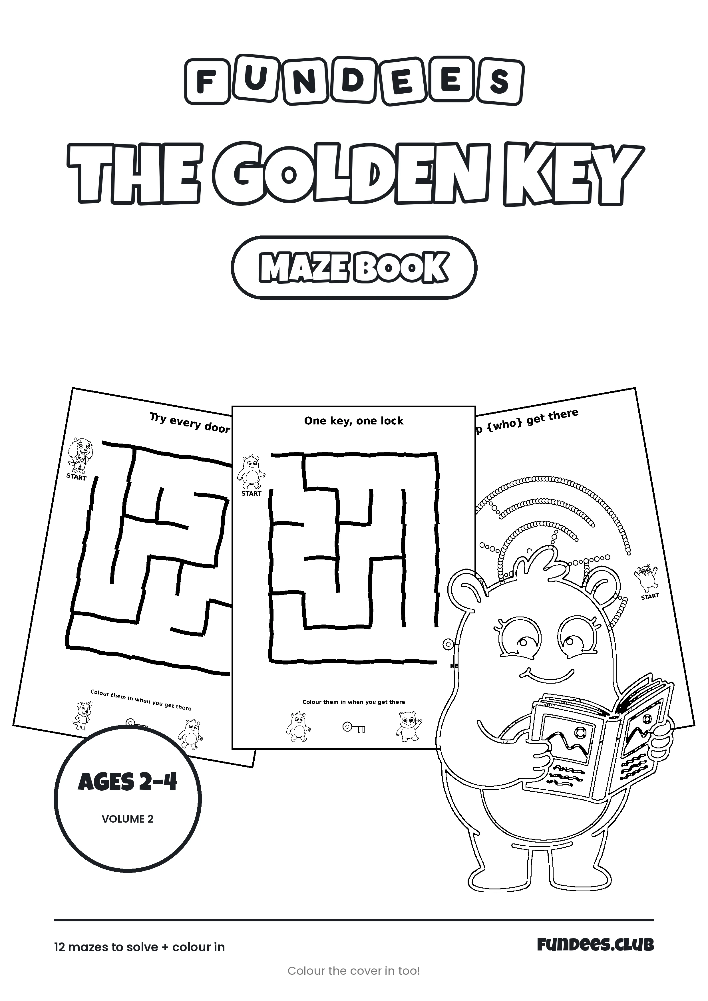 The Golden Key coloring book cover, Ages 2–4, volume 2