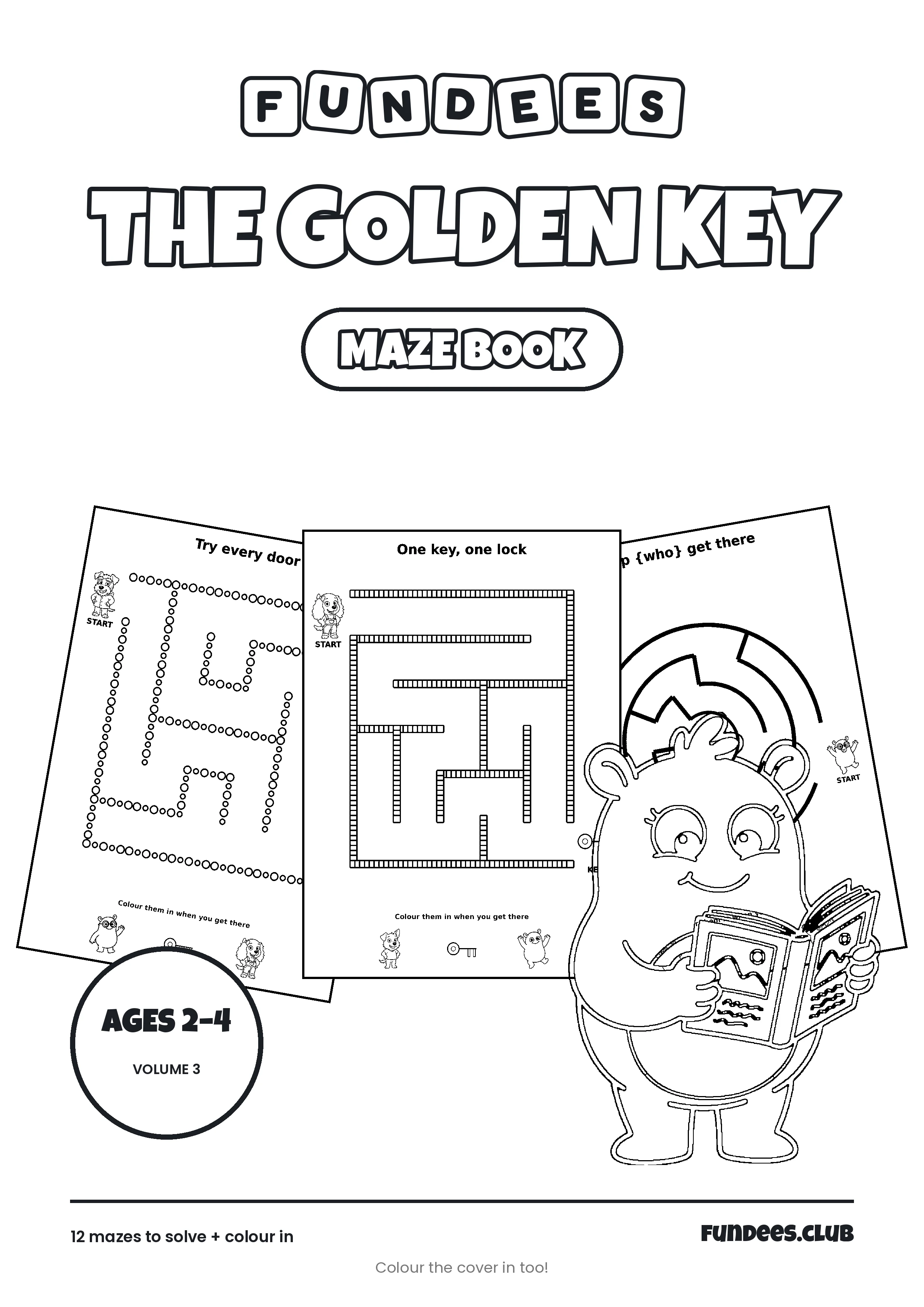 The Golden Key coloring book cover, Ages 2–4, volume 3