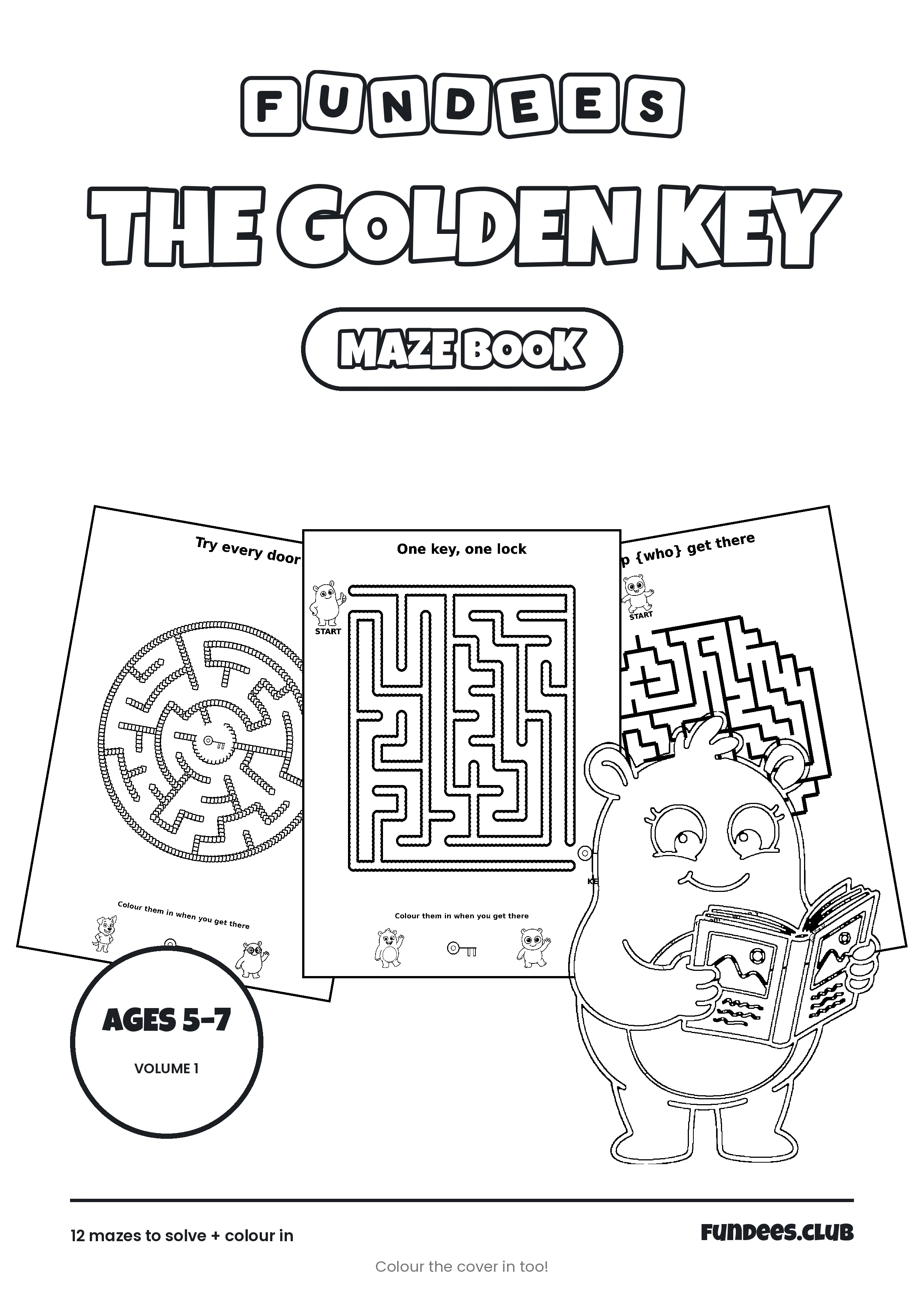 The Golden Key coloring book cover, Ages 5–7, volume 1