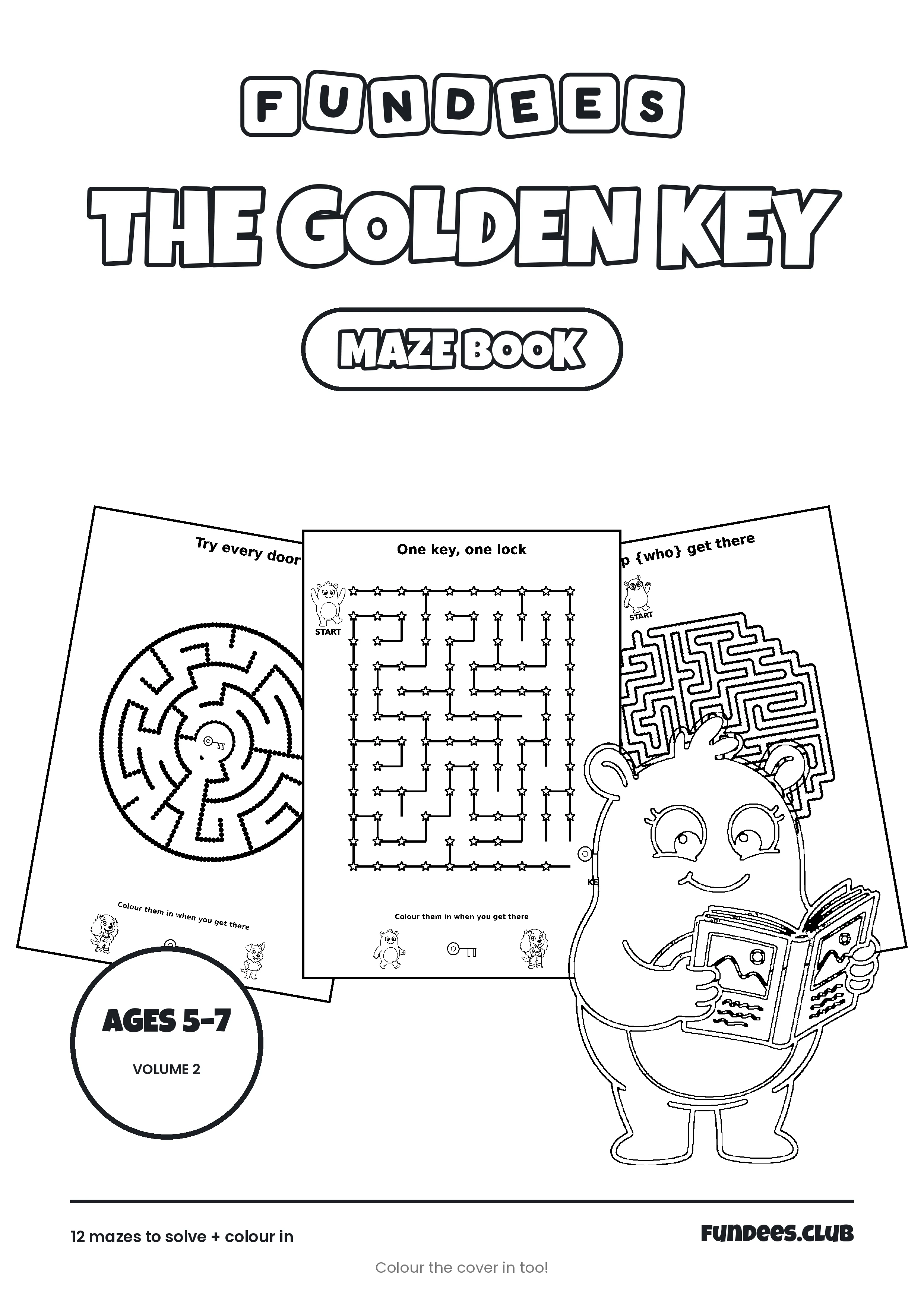 The Golden Key coloring book cover, Ages 5–7, volume 2