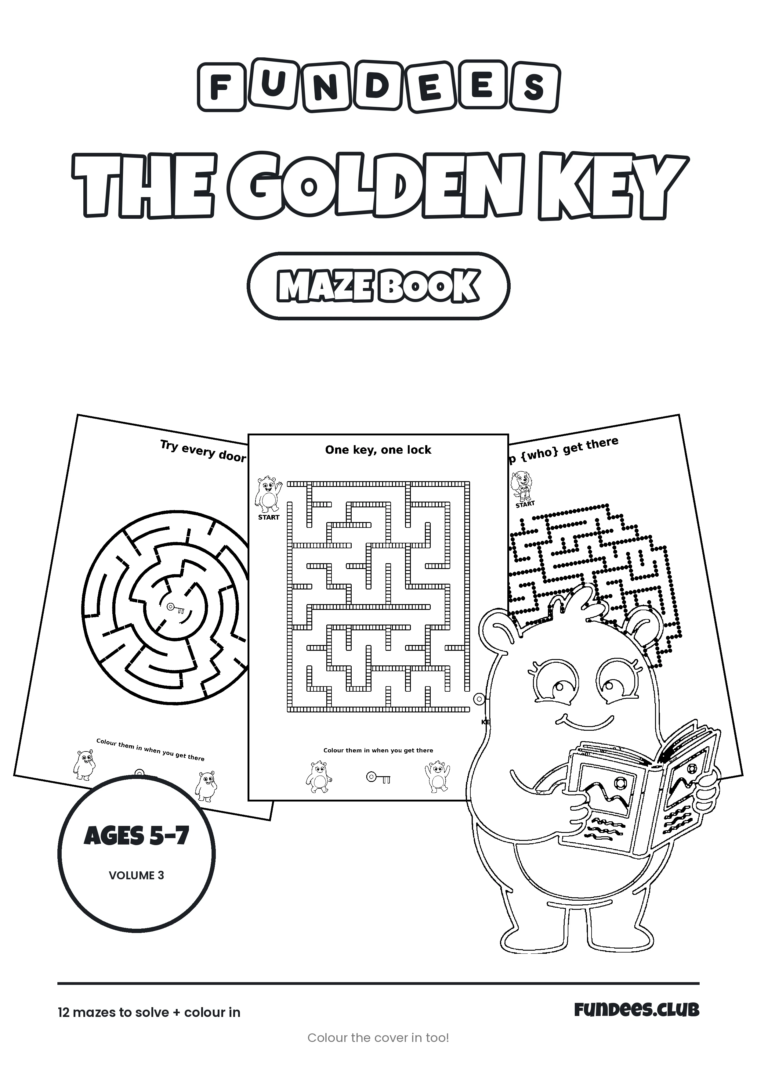 The Golden Key coloring book cover, Ages 5–7, volume 3