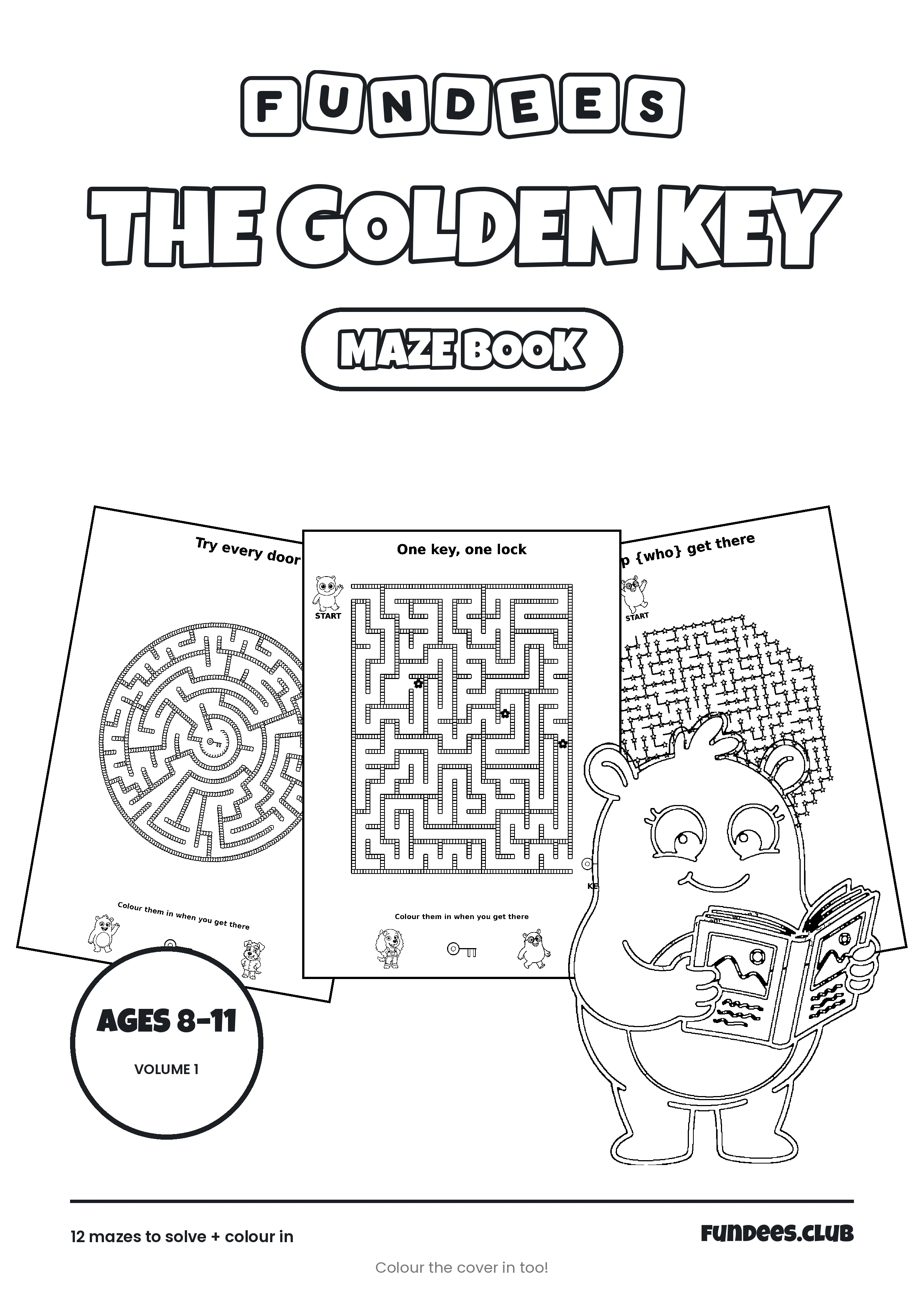The Golden Key coloring book cover, Ages 8–11, volume 1