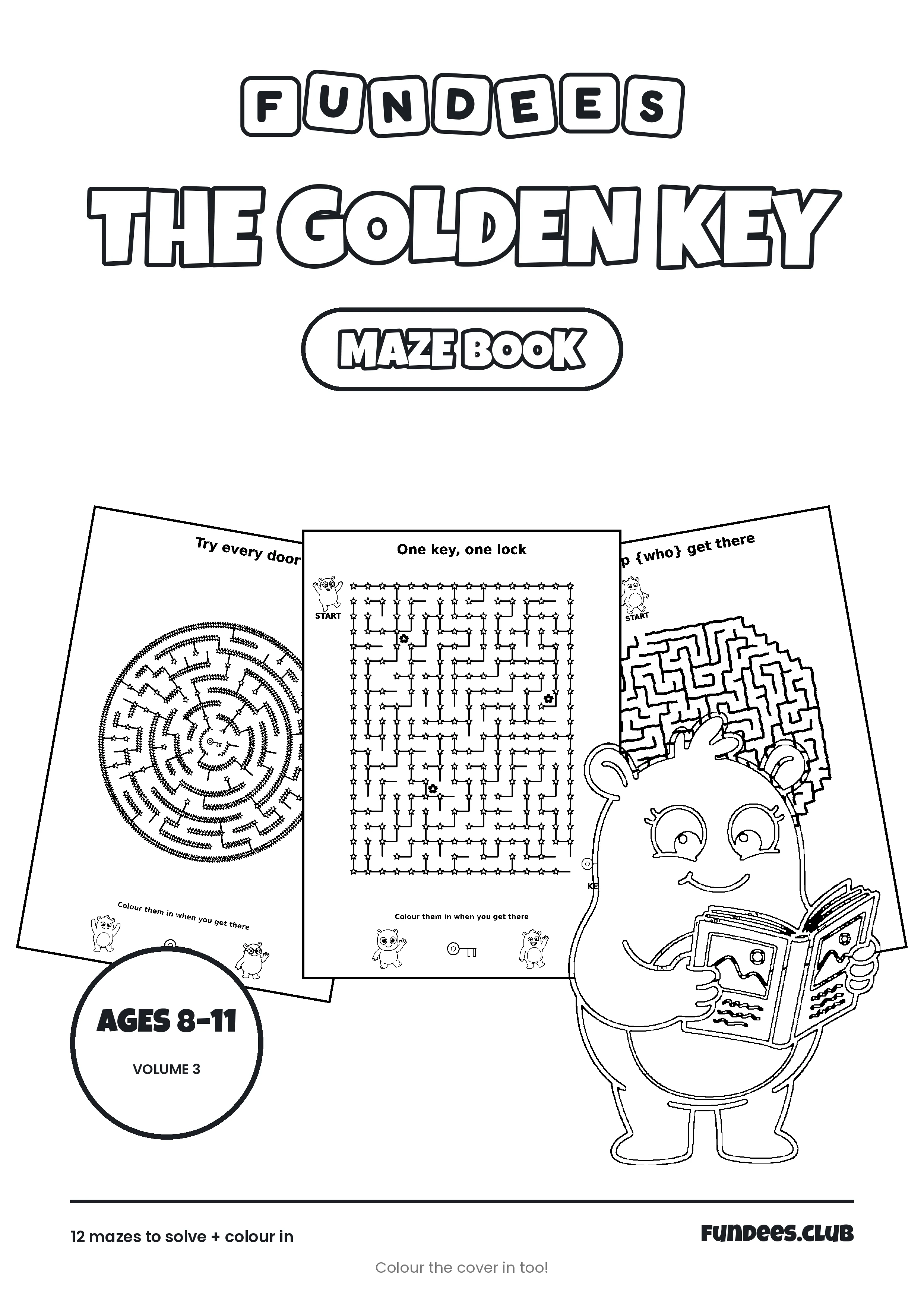 The Golden Key coloring book cover, Ages 8–11, volume 3
