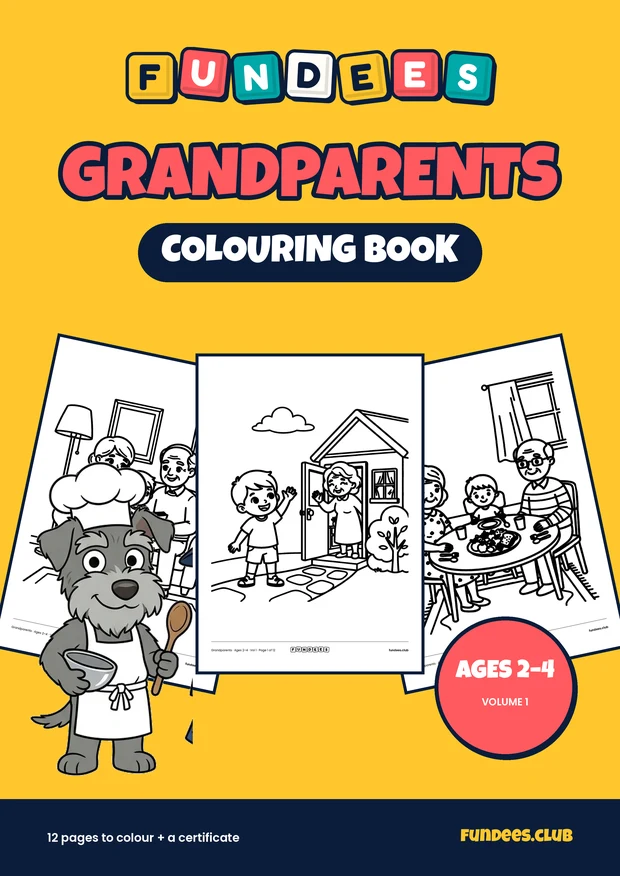 Grandparents coloring book cover, Ages 2–4, volume 1
