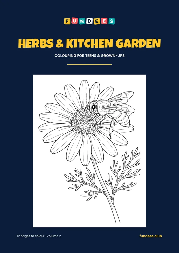 Herbs & Kitchen Garden coloring book cover, Teens & grown-ups, volume 2