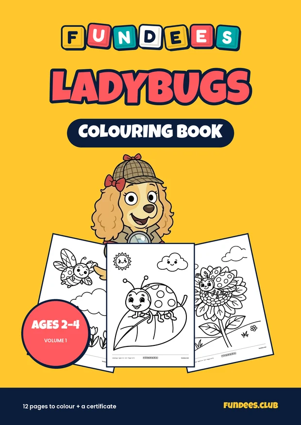Ladybugs coloring book cover, Ages 2–4, volume 1