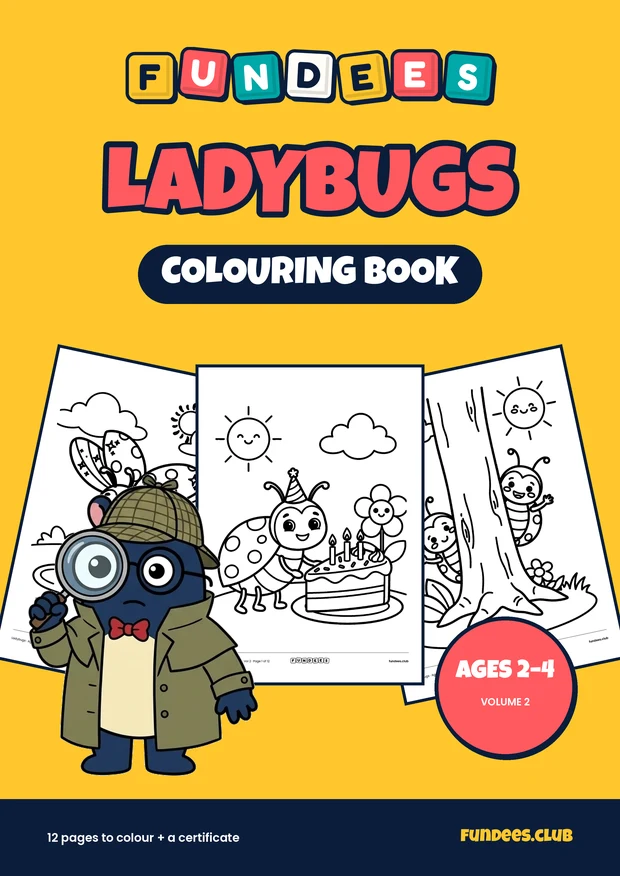 Ladybugs coloring book cover, Ages 2–4, volume 2