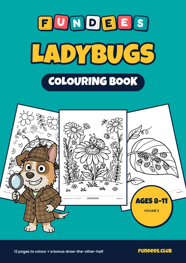 Ladybugs coloring book cover, Ages 8–11, volume 2