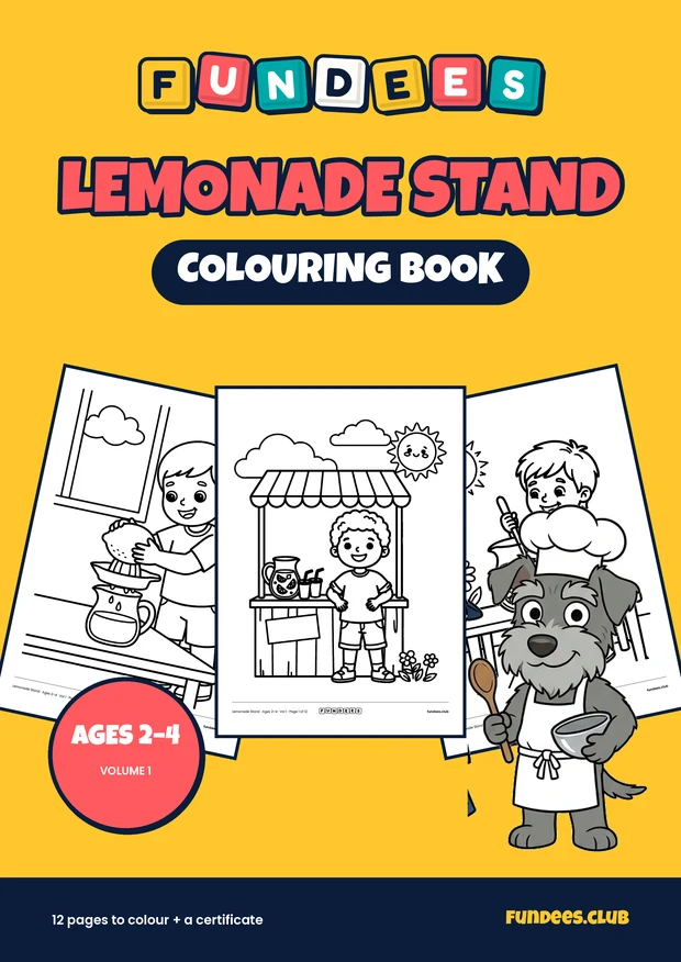 Lemonade Stand coloring book cover, Ages 2–4, volume 1
