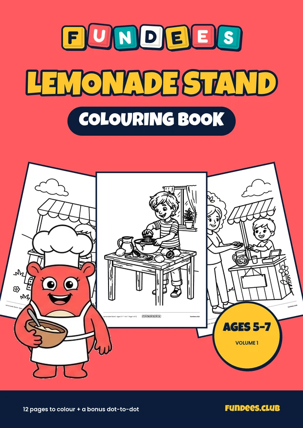 Lemonade Stand coloring book cover, Ages 5–7, volume 1