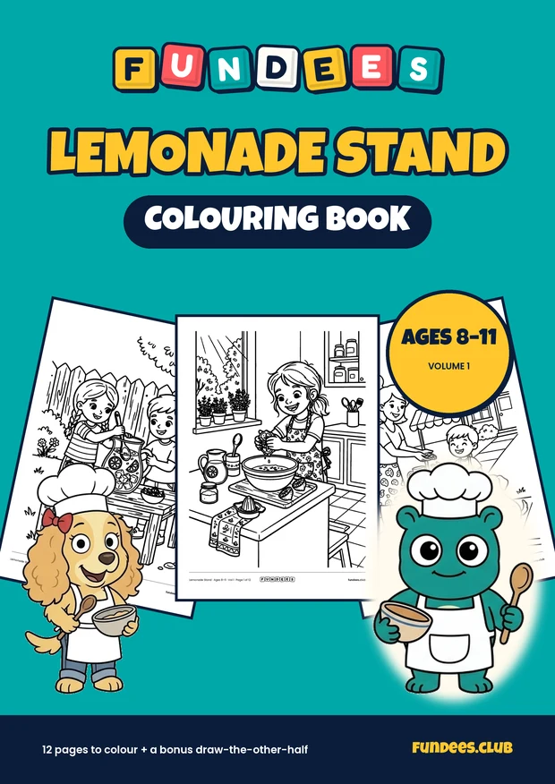 Lemonade Stand coloring book cover, Ages 8–11, volume 1