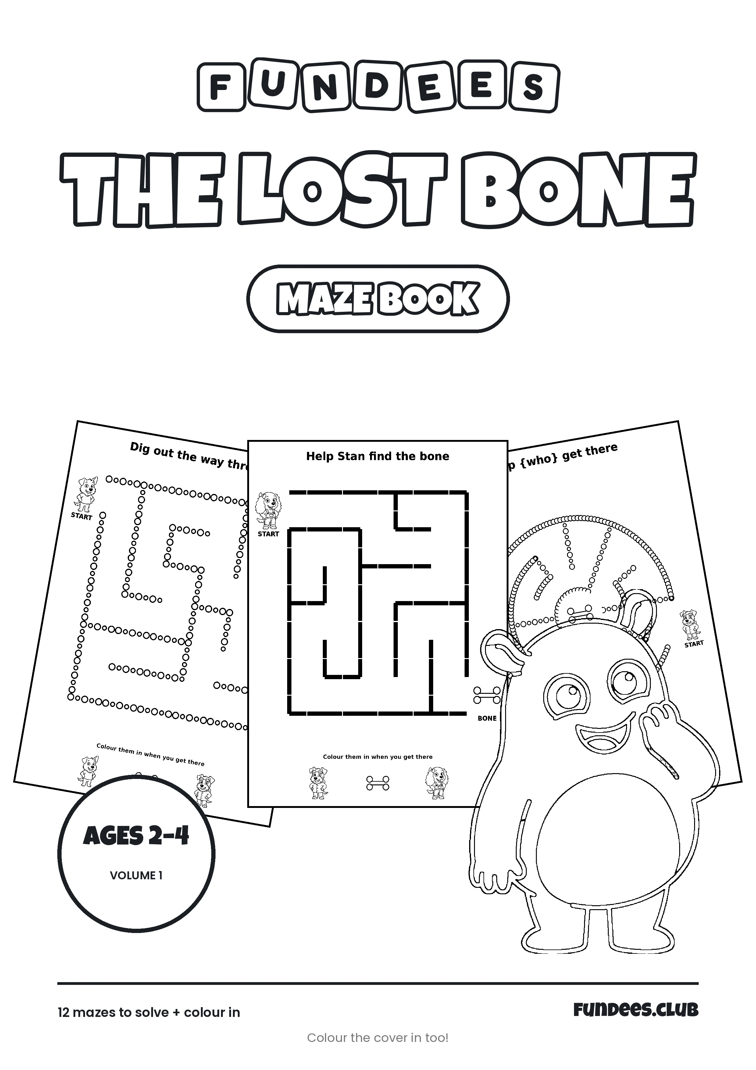 The Lost Bone coloring book cover, Ages 2–4, volume 1