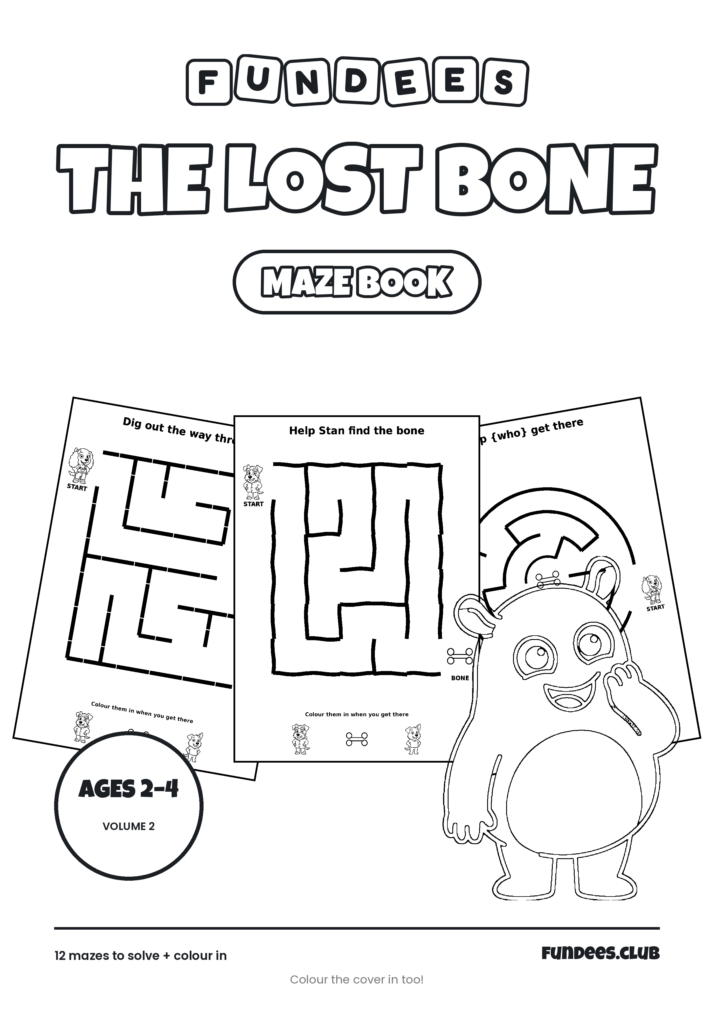 The Lost Bone coloring book cover, Ages 2–4, volume 2