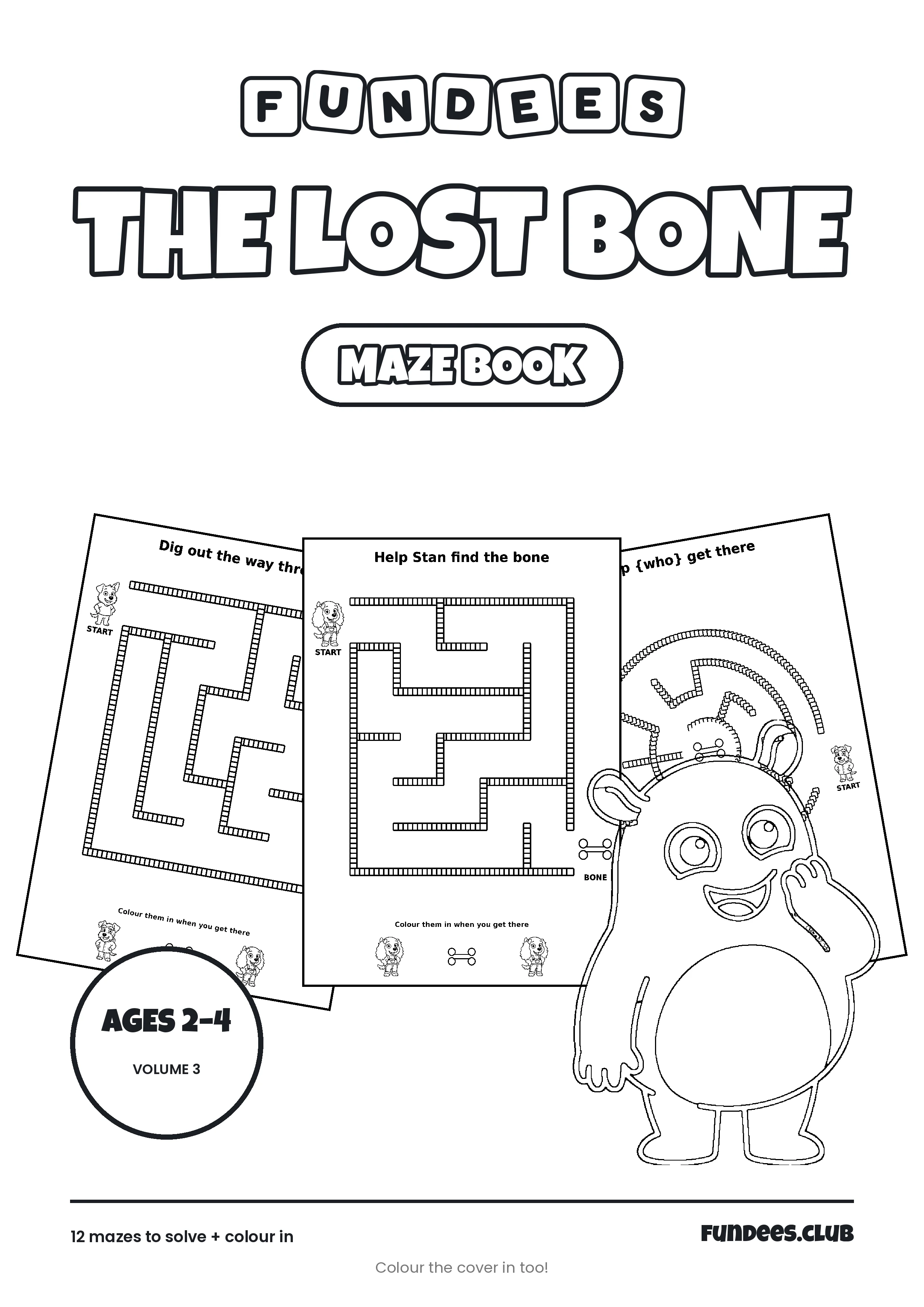 The Lost Bone coloring book cover, Ages 2–4, volume 3