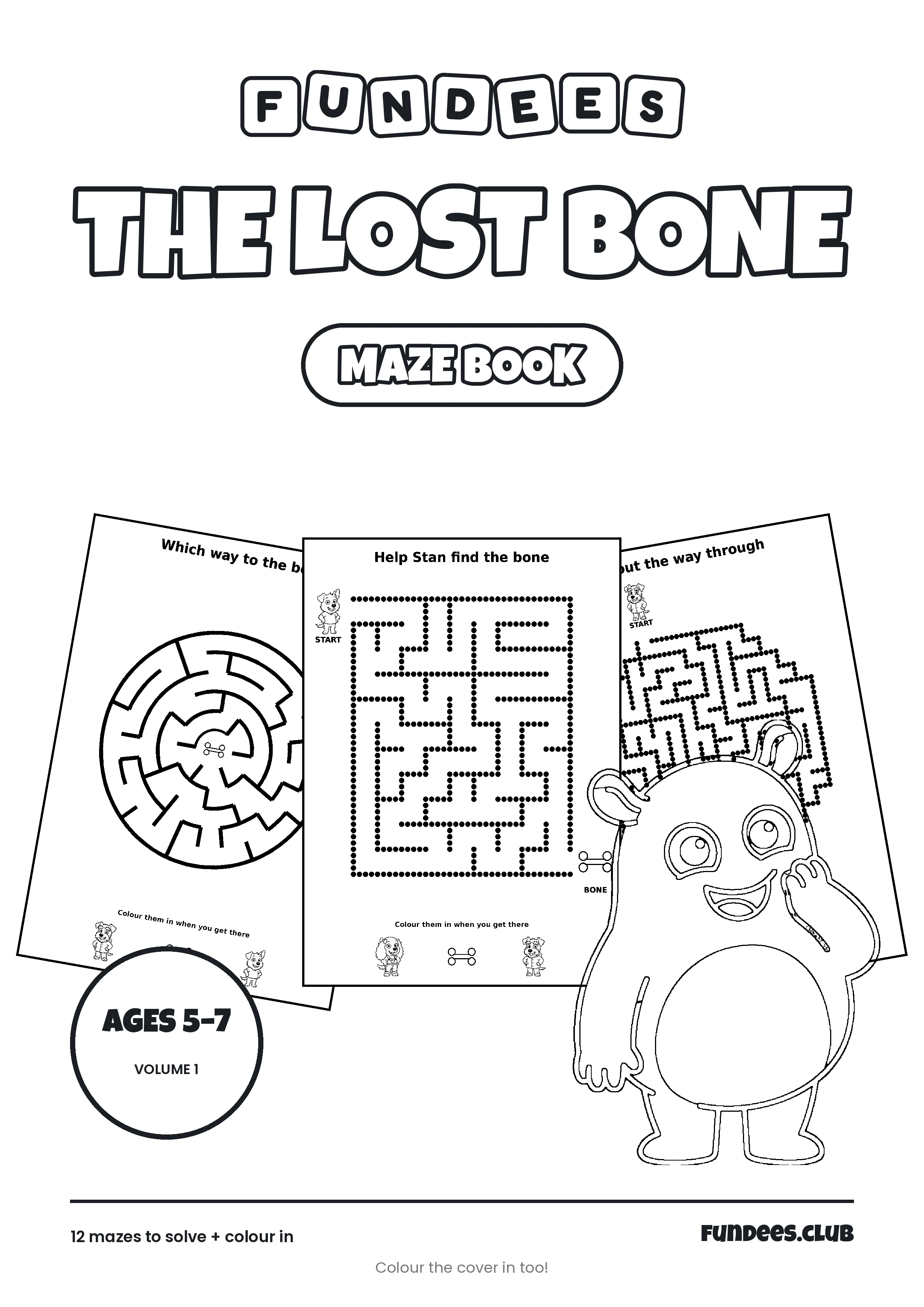 The Lost Bone coloring book cover, Ages 5–7, volume 1