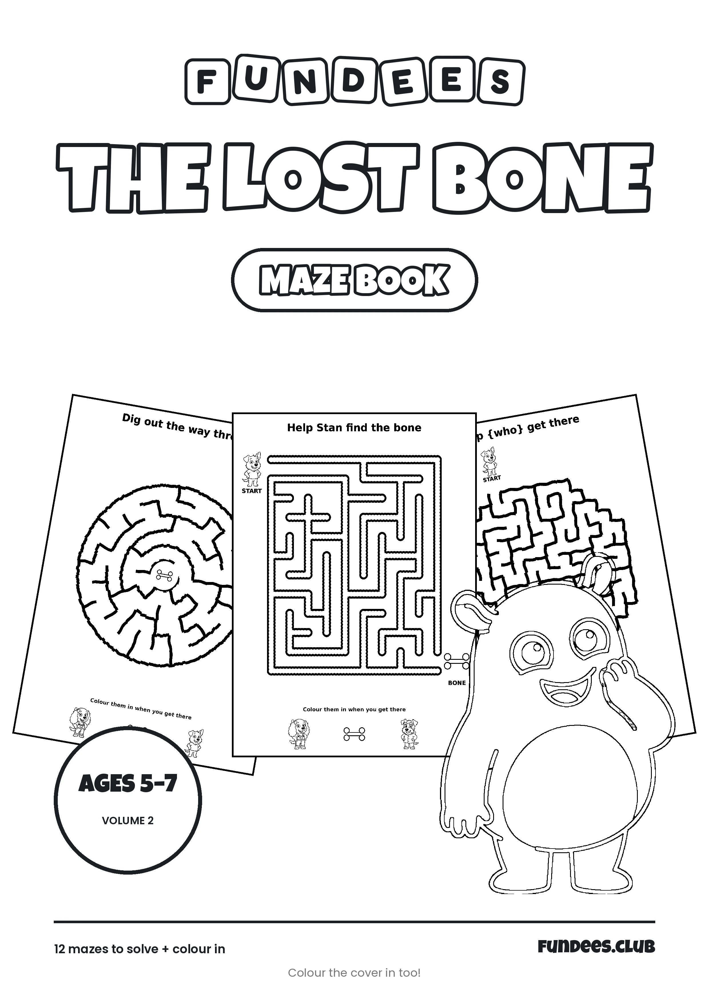 The Lost Bone coloring book cover, Ages 5–7, volume 2